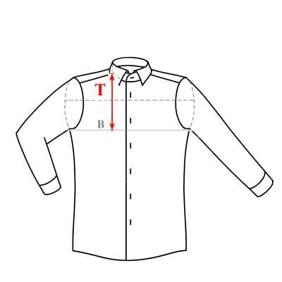 Длина полочки до линии талии